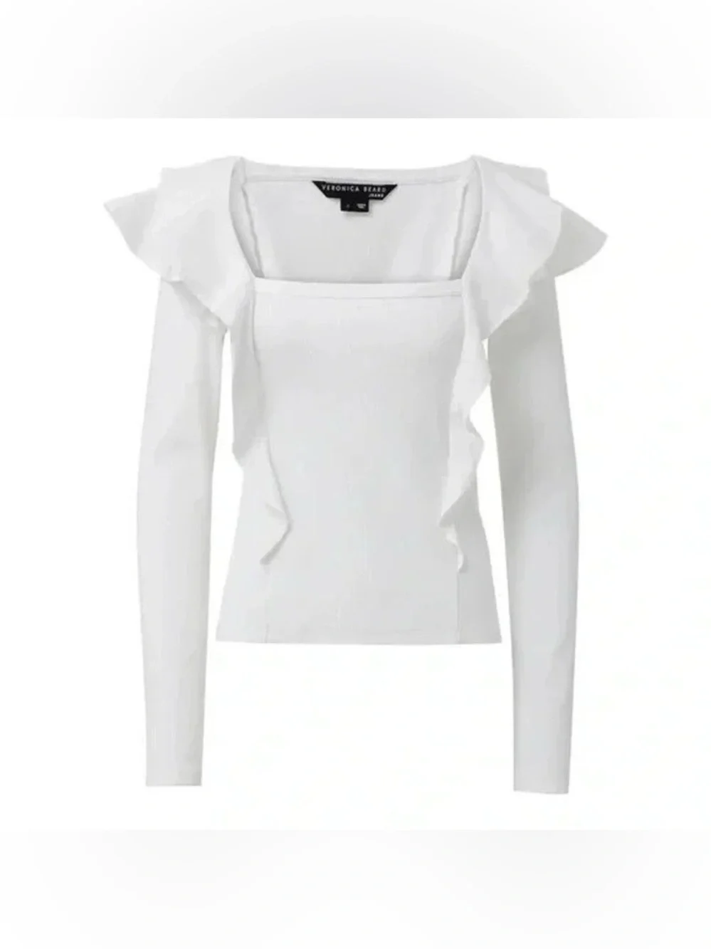 Veronica Beard Gidea Ruffled Long Sleeve Top - Picture 1 of 5
